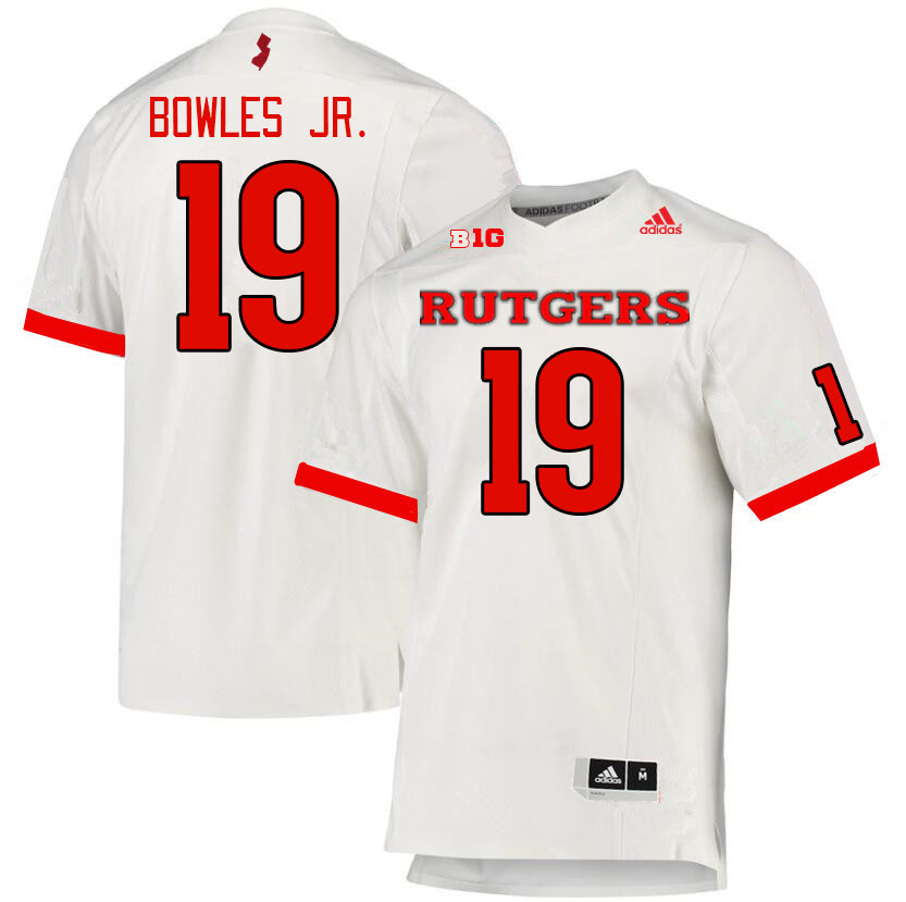 Men #19 Todd Bowles Jr. Rutgers Scarlet Knights College Football Jerseys Stitched Sale-White
